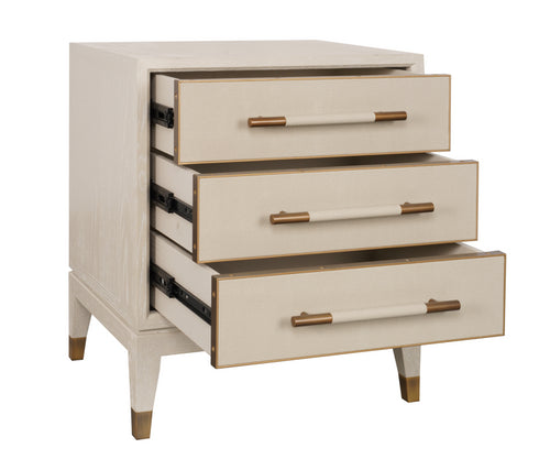 Roma 3 Drawer Bedside Table